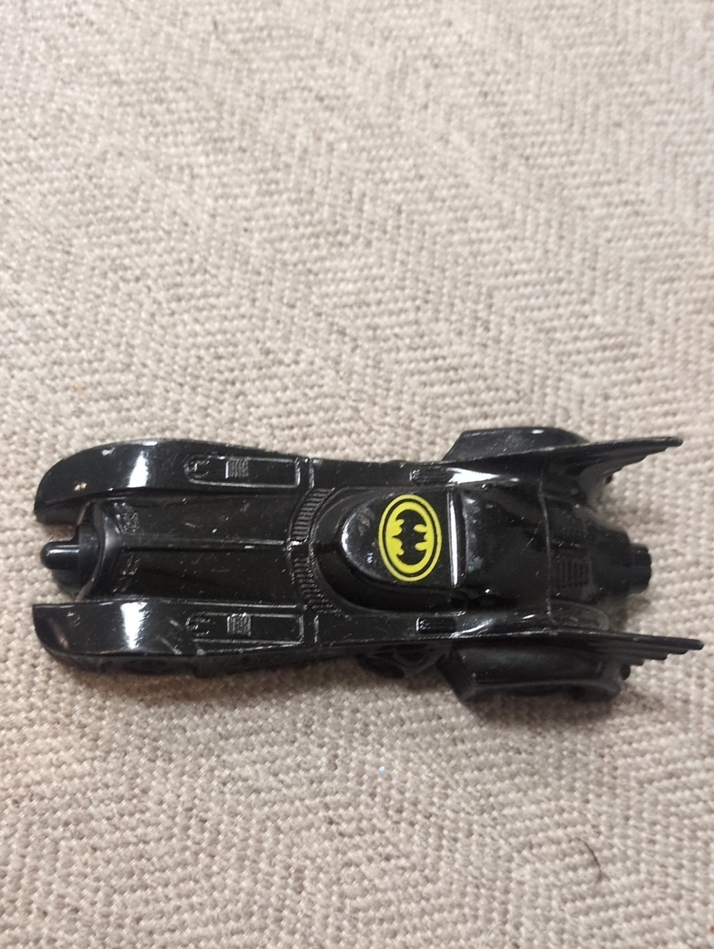 Batman Black Batmobile Die-Cast Toy Car with Yellow Emblem